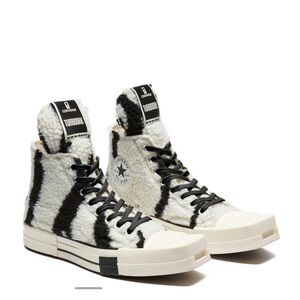 Converse Men's Rick Owens x DRKSHDW TURBODRK Chuck 70 High 'Zebra size - 8.5M